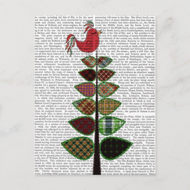 Tartan Tree Illustration Postkarte (Vorderseite)