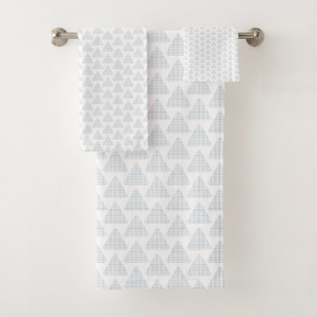 Tartan Triangle Blue Badhandtuch Set (Insitu)
