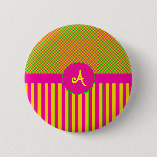 Tartan Tutti Frutti Gelber Knopf Button