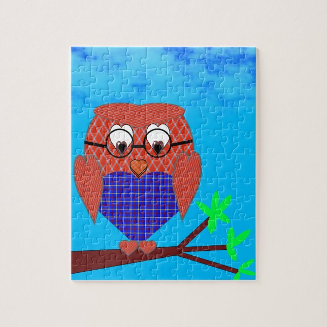 Tartan und Herz Owl (Vertikal)