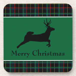 Tartan und Reindeer Getränkeuntersetzer