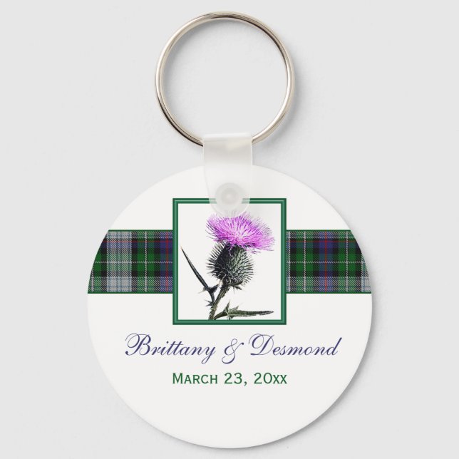 Tartan und Thistle Gastgeschenk Hochzeit Schlüssel Schlüsselanhänger (Vorderseite)
