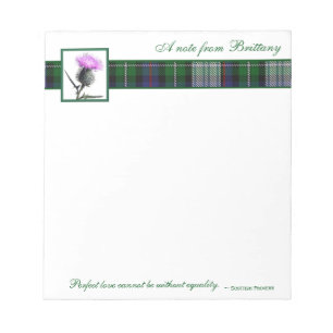 Tartan und Thistle Notepad mit schottischem Prover Notizblock