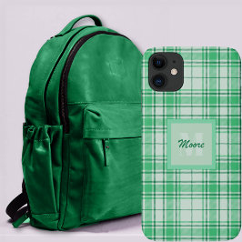 Tartan - vert clair avec Coque de tons verts foncé