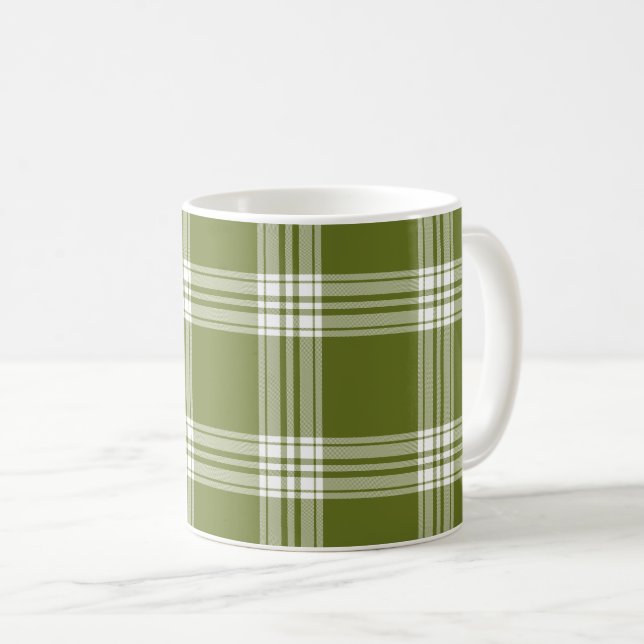 Tartan vert moderne Plaid Mug café (Devant droit)