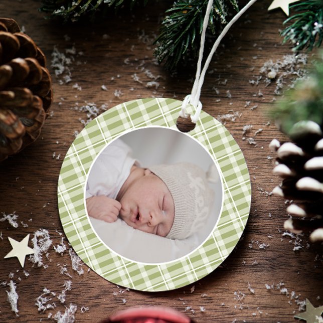 Tartan vert Plaid Photo Keepsaké de Noël (Créateur téléchargé)