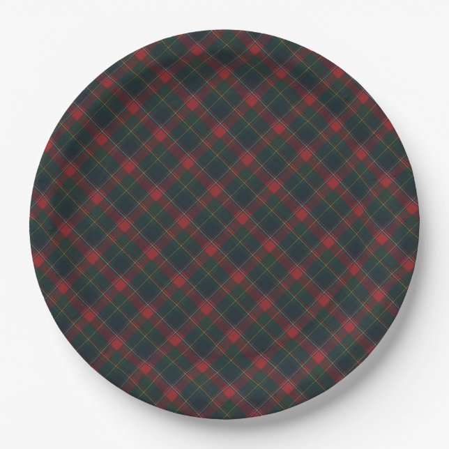 Tartan von Québec  Pappteller (Vorderseite)