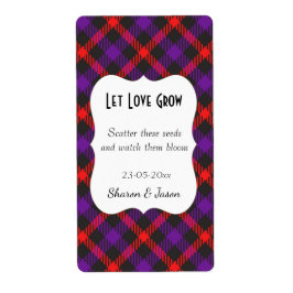 Tartan Wedding Favor Pack Étiquette laisser l'amou