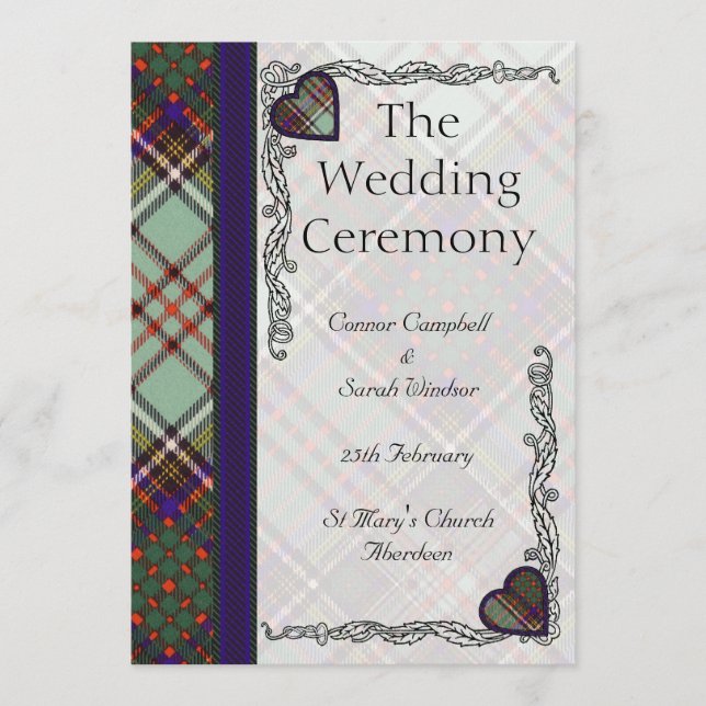 Tartan Wedding programme - Anderson (Devant)
