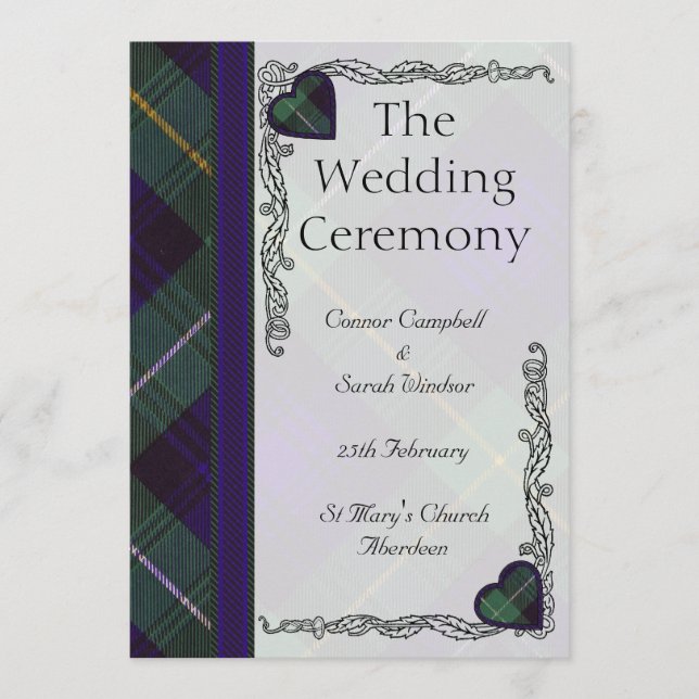 Tartan Wedding programme - Campbell d'Argyll (Devant)