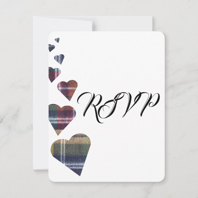 Tartan Wedding RSVP Karte (Vorderseite)