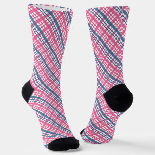 Tartan - Weihnachten in Blau und Rosa Socken