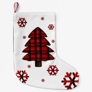 Tartan-Weihnachtsbaum u. Schneeflocke-Strumpf Kleiner Weihnachtsstrumpf