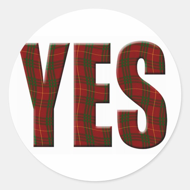 Tartan Yes Runder Aufkleber (Vorderseite)