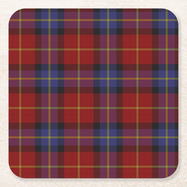 Tartanmuster Rechteckiger Pappuntersetzer (Vorderseite)