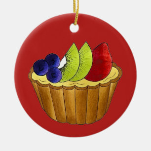Tarte aux Obstfrucht Koch Konditorei Keramik Ornament
