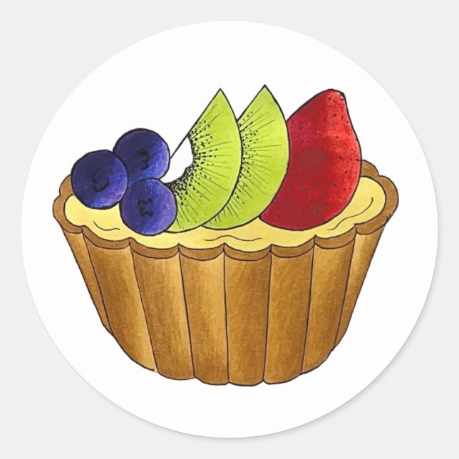 Tarte aux Obstfrucht Koch Konditorei Runder Aufkleber (Vorderseite)