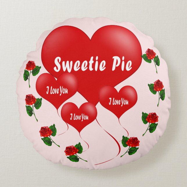 Tarte de bonbon - le coussin rond de Valentine (Devant)
