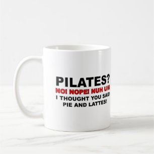 Tarte de Pilates et tasse drôle de Lattes