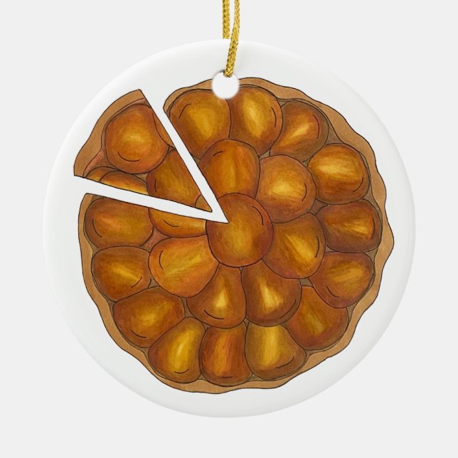 Tarte Tatin French Apple Fruchttorte Pie Pastry Keramik Ornament (Vorne)