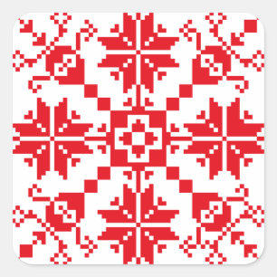 Tartlau Rot Quadratischer Aufkleber