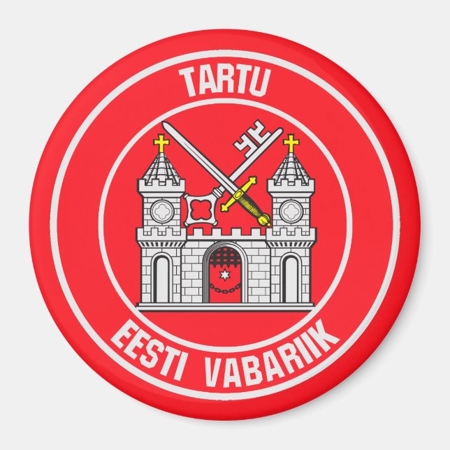 Tartu Round Emblem Magnet (Vorne)