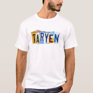 Taryen Nummernschild-Grafikdesign T-Shirt