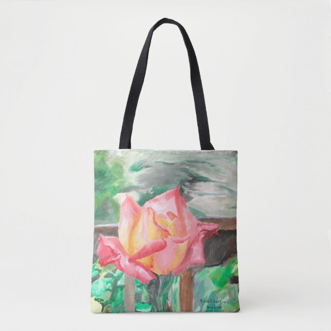 Tasche, All-Over "Double Delight Rose" Amber Larse Tasche (Vorderseite)