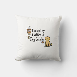 Tasche 'Angetrieben von Kaffee und Hundeknuddeln' Kissen