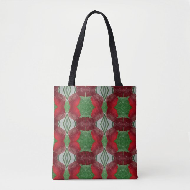 Tasche aus abstraktem, rotem und grünem Meerglas (Vorderseite)