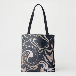 Tasche aus schwarzem/goldfarbenem Marmor