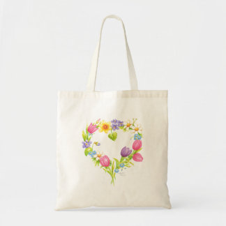 Tasche Blume Wasserfarbenes Herzkranz