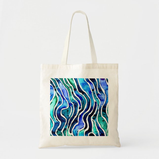 Tasche der Leinwand Jewel Toned Blue und Green (Vorne)