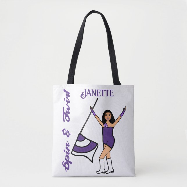 Tasche der personalisierten Flagge (Lila weiß) B (Vorderseite)