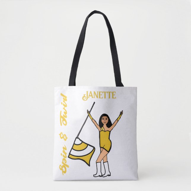 Tasche der personalisierten Flaggen (Goldweiß) B (Vorderseite)