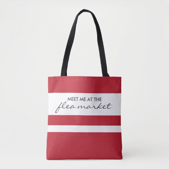 Tasche des Flohmarktes in Rot und Weiß (Vorderseite)
