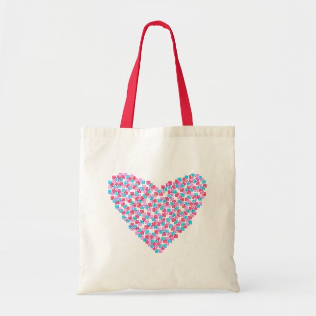 Tasche des klassischen Herzens der Quadrate (Vorne)