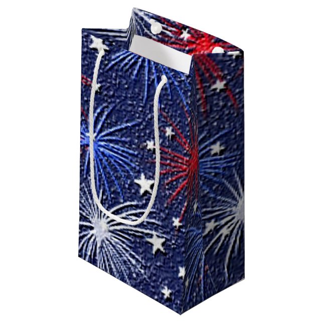 Tasche des patriotischen Sterne und kleine Kleine Geschenktüte (Vorderseite Schrägansicht)