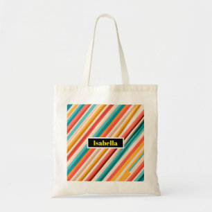 Tasche des personalisierten Retro-Streifens   Bunt