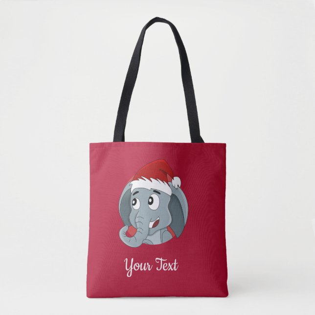 Tasche des Weihnachtselefanten-Cartoon (Vorderseite)