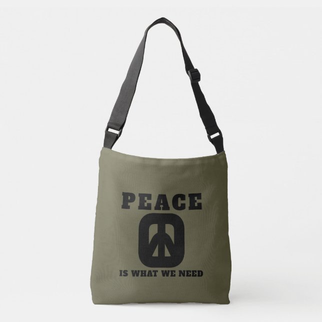 Tasche-FRIEDEN (IWWN)Crossbody Bag Tragetaschen Mit Langen Trägern (Vorderseite)