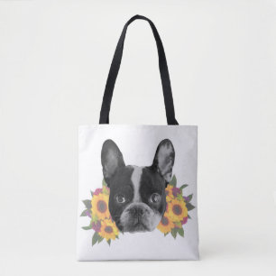 Tasche für Bulldoggen und Blume