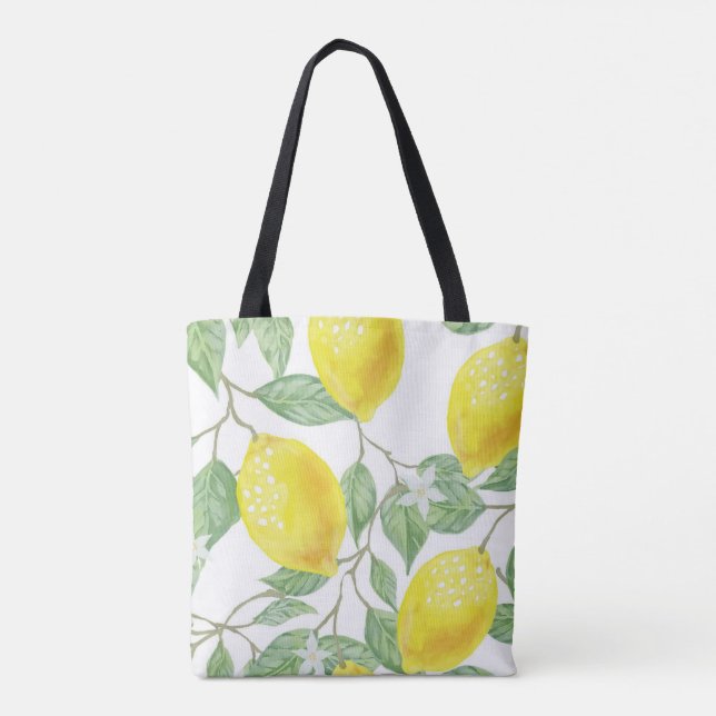 Tasche, glückliche gelbe Zitronen  Tasche (Rückseite)