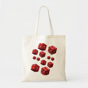 Tasche-Handtasche Rote Würfel weiß Tragetasche