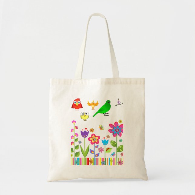 Tasche Handtasche Vogel Liebhaber Paradies Weiß (Vorne)