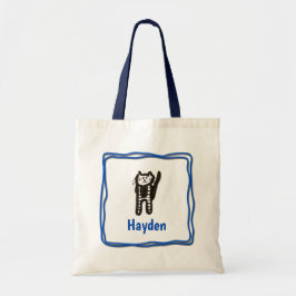 Tasche - Katzenbrief H mit dem Namen in Rahmen