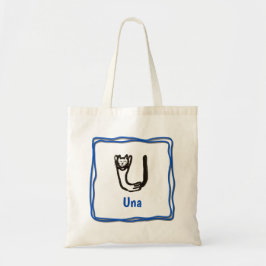 Tasche - Katzenbrief U mit dem Namen in Rahmen