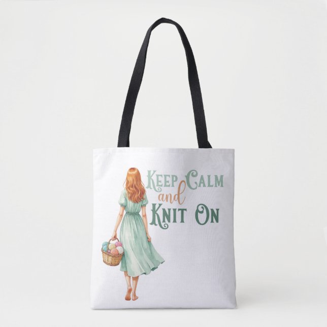 Tasche 'Keep Calm & Knit On' (Vorderseite)