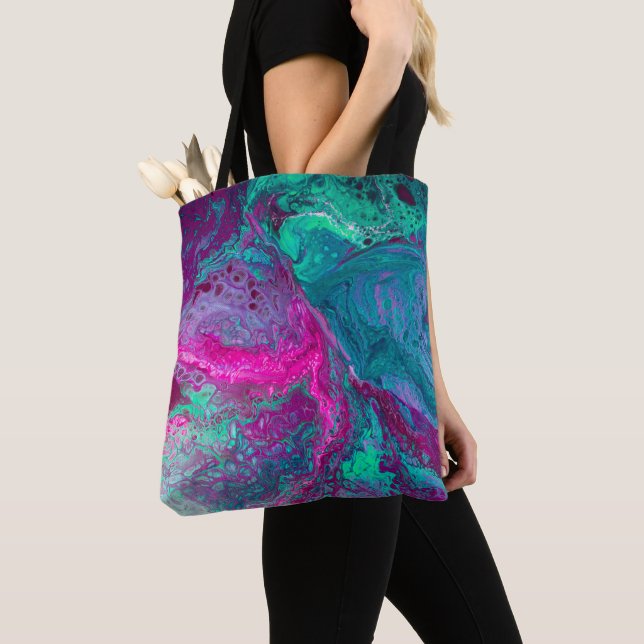 Tasche mit Acrylpour (Von Nahem)