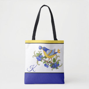 TASCHE mit ANFANGSvogel-BLAUBEERblauem GELB